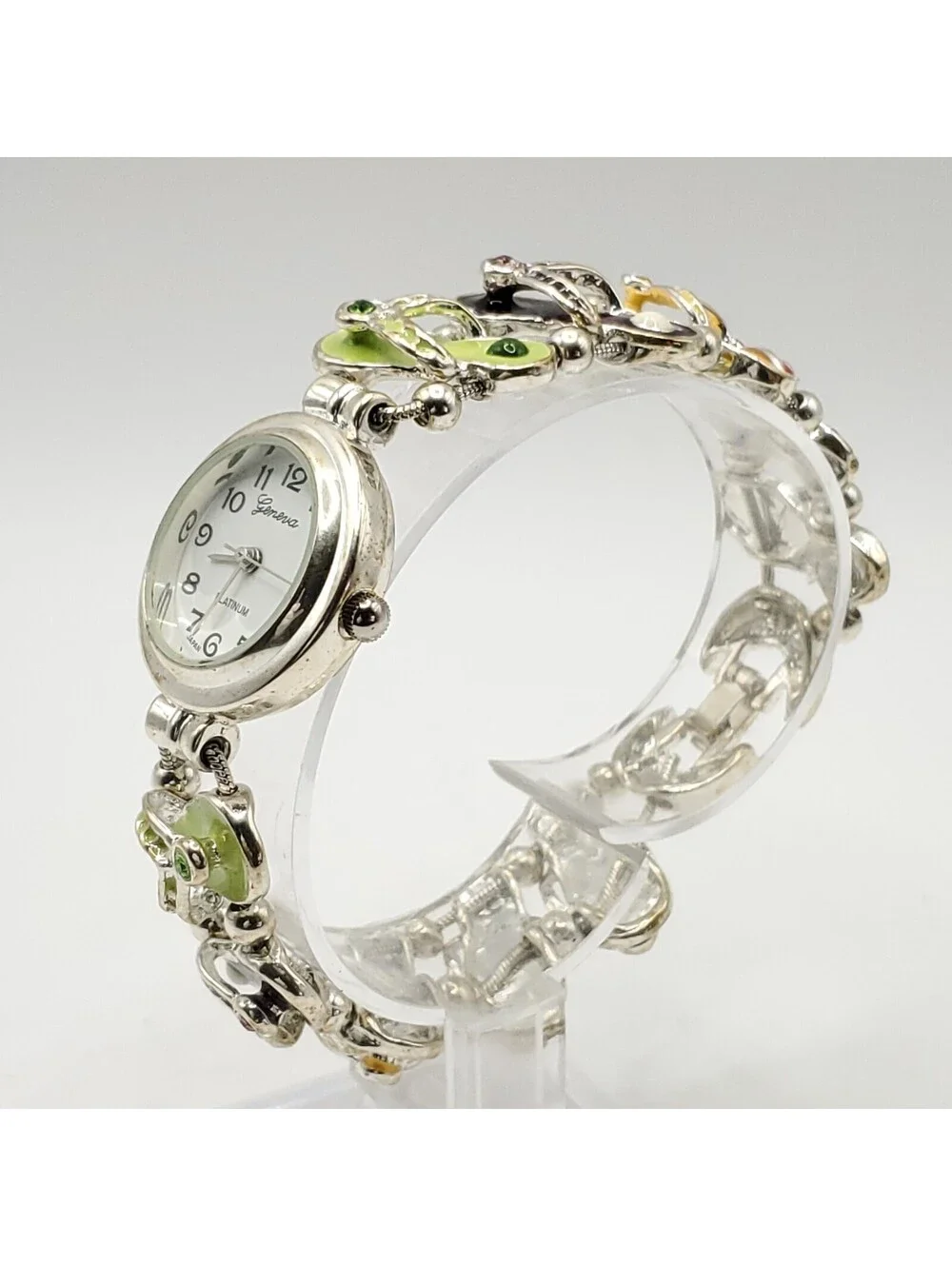 Geneva Platinum Sandals Band Womens Watch 24mm New Battery